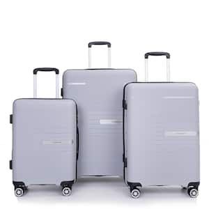 3-Piece Silver Polypropylene Lightweight Hardside Spinner Luggage Set with TSA Lock (20/24/28 inch)