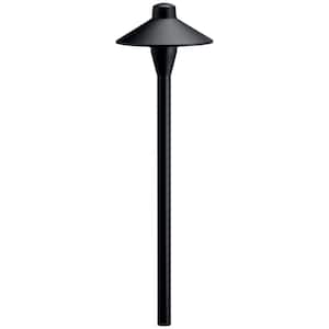 Low Voltage 6.75 in. Textured Black Hardwired Weather Resistant Path Light with No Bulbs Included
