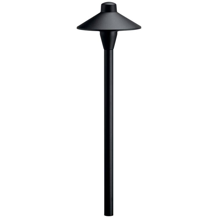 KICHLER Low Voltage 6.75 in. Textured Black Hardwired Weather Resistant Path Light with No Bulbs Included