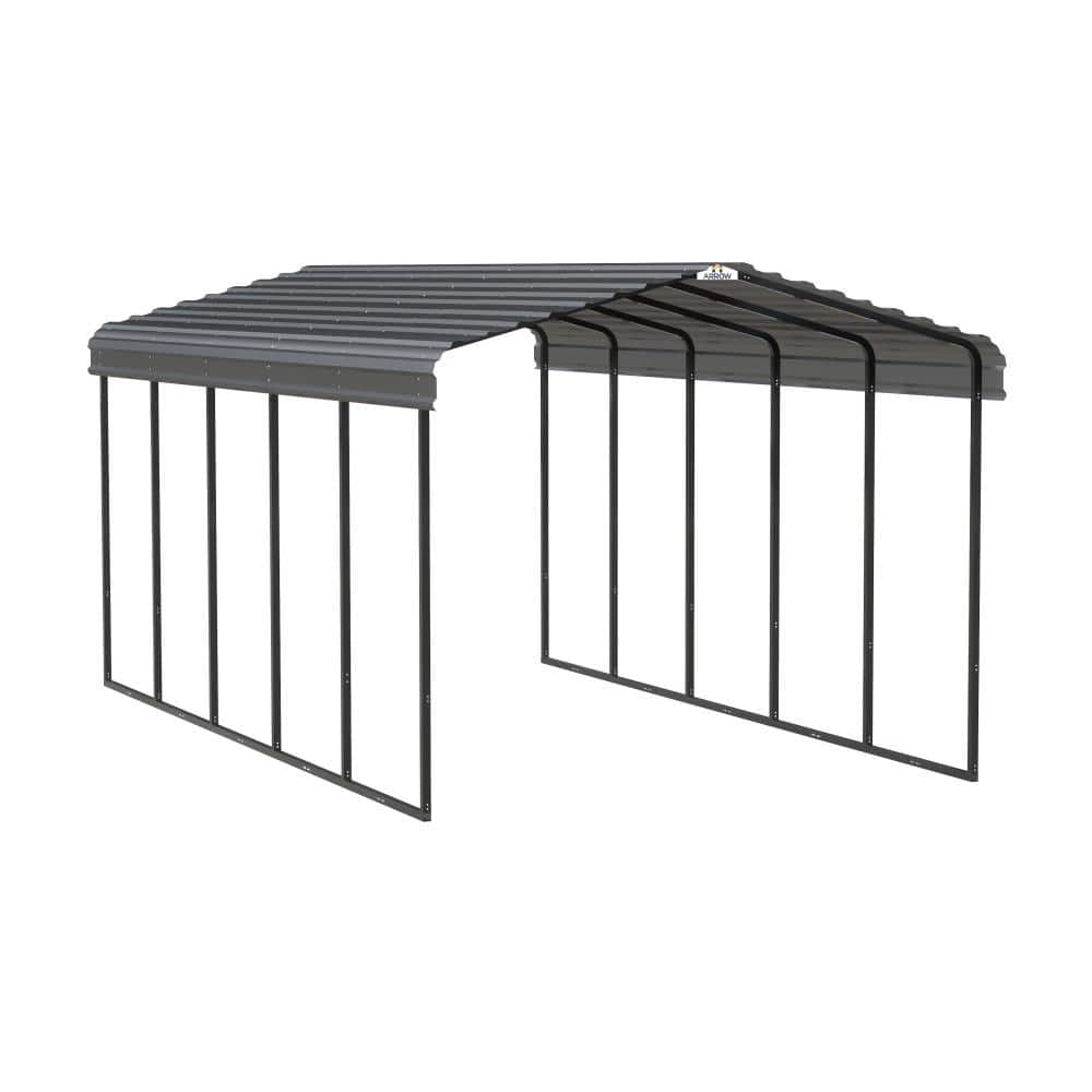 12' x 24' Charcoal Galvanized Steel Carport Shelter