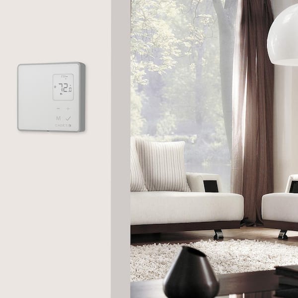 CADET TH106 Programmable Digital Thermostat, 120/240/208V, White 