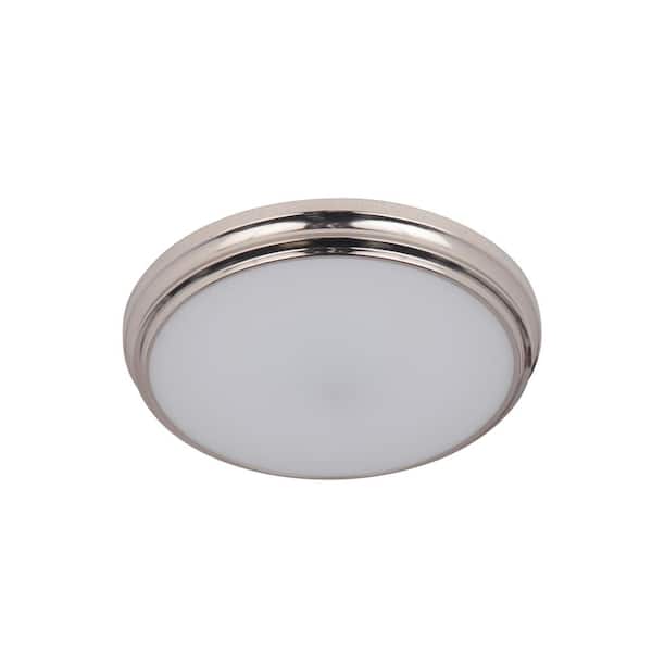 CRAFTMADE X66 Flush Mounts 11 in. 1-Light Brushed Nickel Integrated LED Flush Mount Ceiling Light with Frosted Polycarbonate Shade