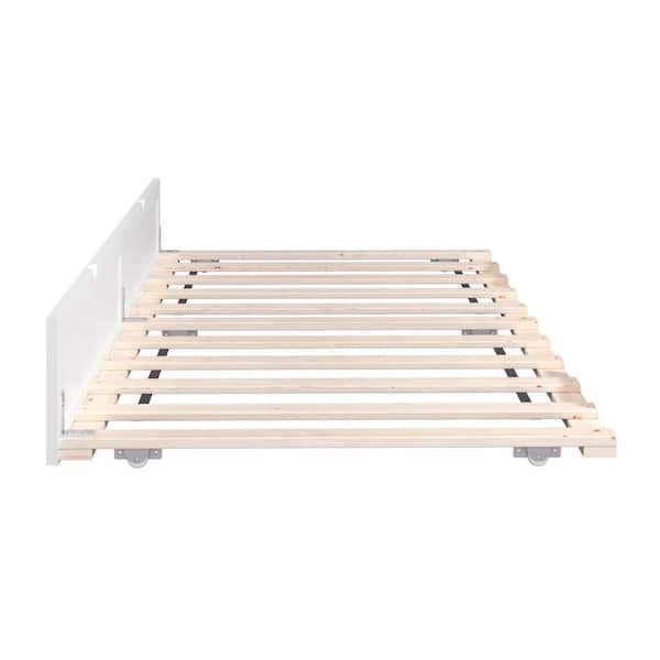 AFI Island White Twin Trundle Roll Out Daybed with Wheels