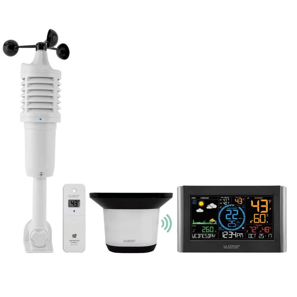 Black Wireless Digital Color Weather Station with Humidity Sensor