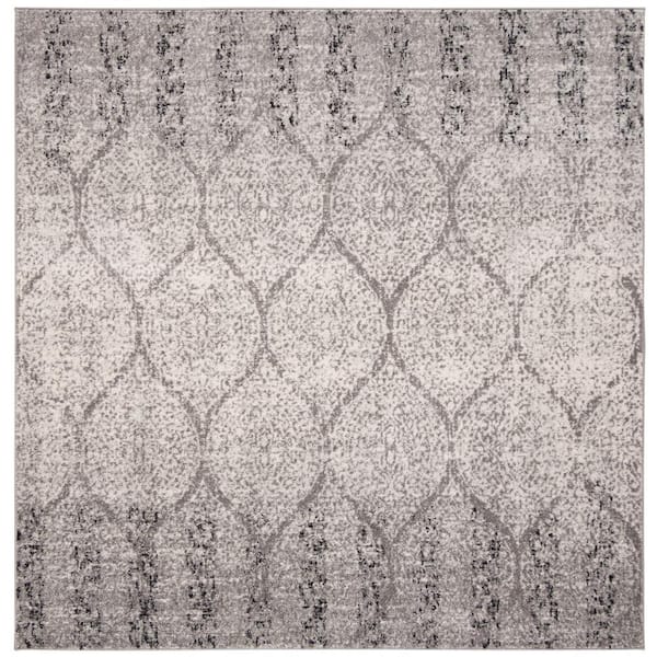 SAFAVIEH Madison Gray/Ivory 9 ft. x 9 ft. Square Area Rug