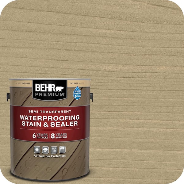 BEHR PREMIUM 1 gal. #ST-133 Yellow Cream Semi-Transparent Waterproofing Exterior Wood Stain and Sealer