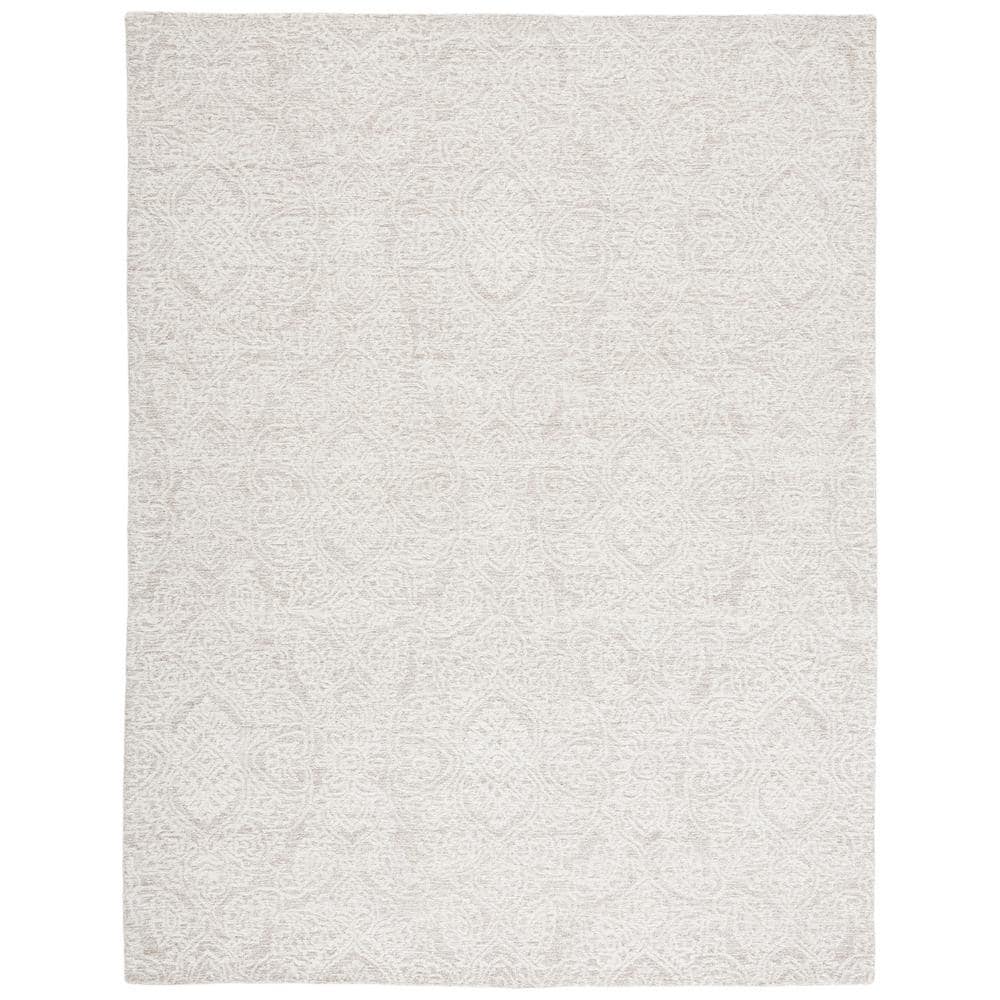 Ivory Floral Elegance Hand-Tufted Wool Rectangular Rug