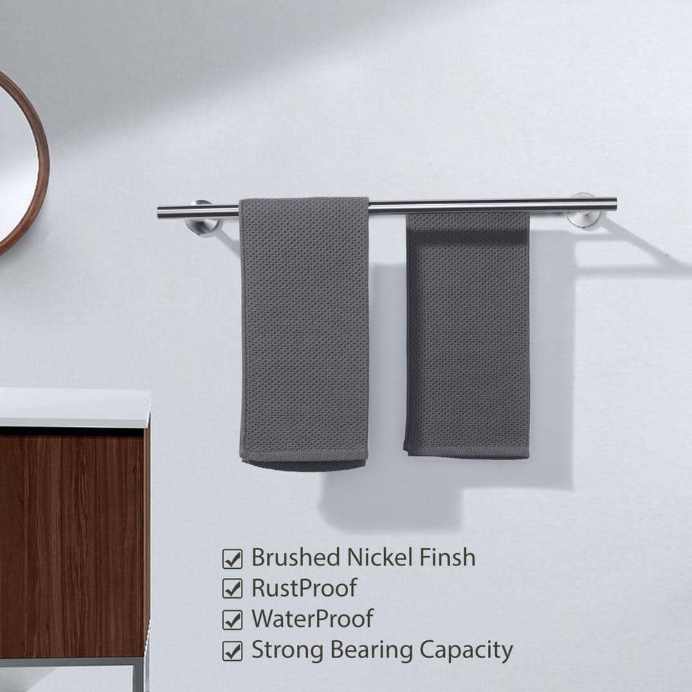 Brushed Nickel 24" Double Towel Bar Wall Mount