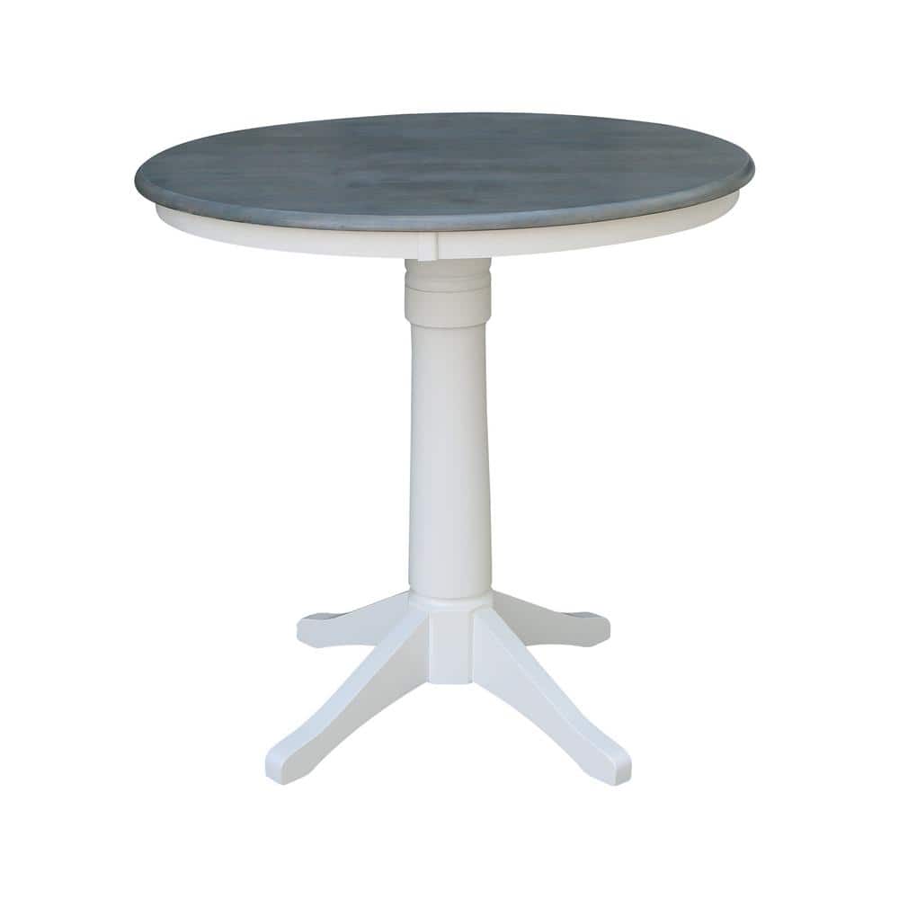 Heather Gray and White Solid Wood Counter Height Dining Set