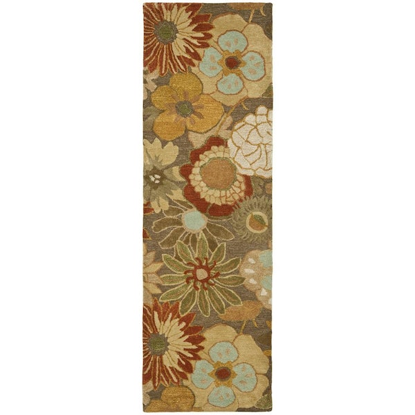 SAFAVIEH Soho Brown/Multi 3 ft. x 10 ft. Floral Runner Rug