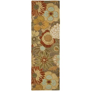 Soho Brown/Multi 3 ft. x 6 ft. Floral Antique Runner Rug