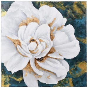 Windmere Camellia Flower Canvas Wall Art (40 in. W x 40 in. H)