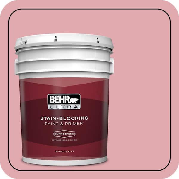 BEHR ULTRA 5 gal. #130C-3 Raspberry Lemonade Extra Durable Flat Interior Paint & Primer