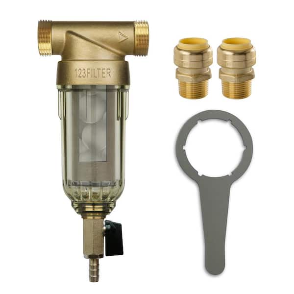 ISPRING 50-Micron Descaling Spin Down Sediment Water Filter with Easy Installation Push-Fit Connectors
