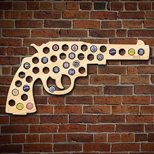 24 in. x 12 in. Large Gun/Revolver Beer Cap Map