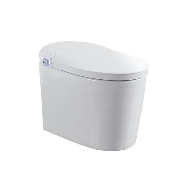 Enoch Tankless Elongated Smart Toilet Bidet 1.28 GPF in White with Auto Flush, Auto Open/Close, Heated Seat, Bubble Wash