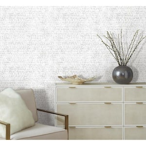 Nikki Chu 30.75 sq. ft. White Ulo Texture Peel and Stick Wallpaper