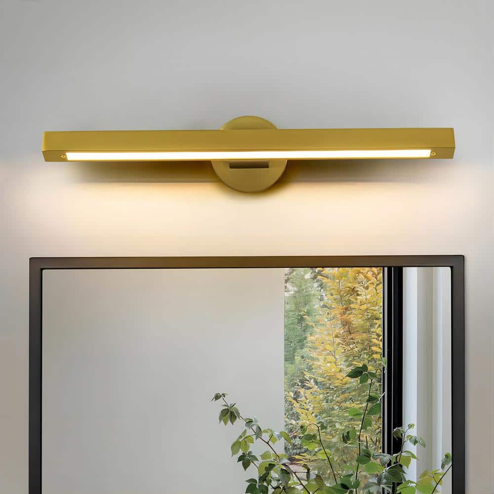 RRTYO Dorae 1-Light 23.6 in. Modern Brushed Gold Linear Cylinder ...