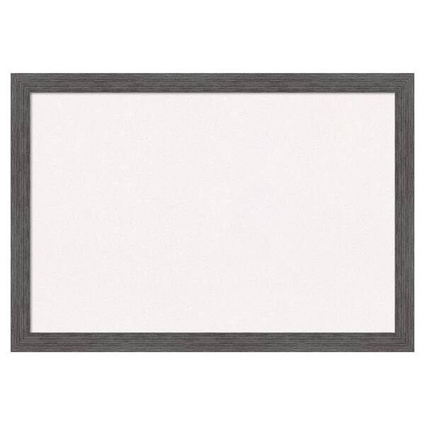 Amanti Art Pinstripe Plank Grey Thin White Corkboard 26 in. x 18 in. Bulletin Board Memo Board