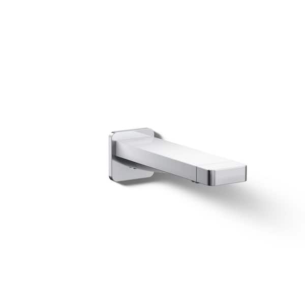 Parallel Wall Mount Diverter Bathtub Spout in Polished Chrome