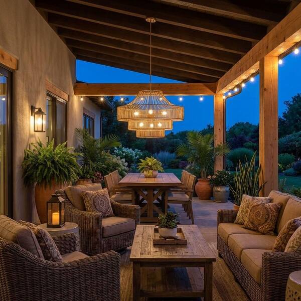 Savoy House Medlock 8-Light Burnished Brass Outdoor Chandelier 7