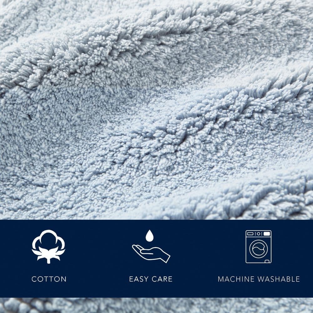 Peniston Blue Cotton Tufted 2-Piece Bath Rug Set