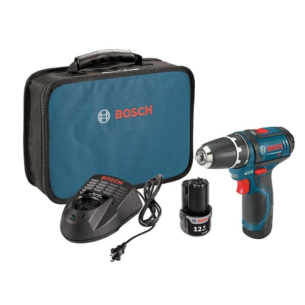 Bosch 12 Volt Lithium-Ion Cordless 3/8 in. Variable Speed Drill/Driver Kit with 2 Ah Batteries, Charger and Soft Case