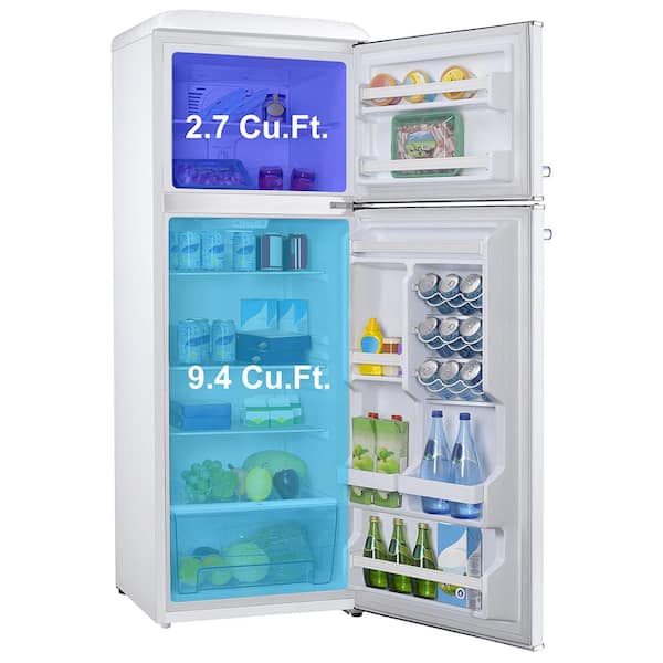 Galanz 3.1-cu ft retro dual door refrigerator 3.1-cu ft Standard-depth  Freestanding Mini Fridge Freezer Compartment (Bebop Blue) ENERGY STAR at