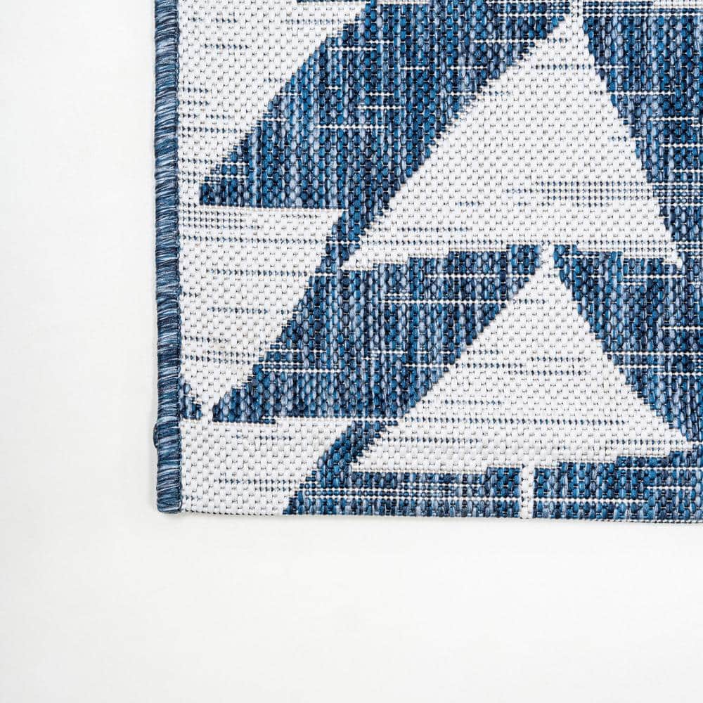 Andratx 8' x 10' Blue Geometric Synthetic Indoor/Outdoor Rug