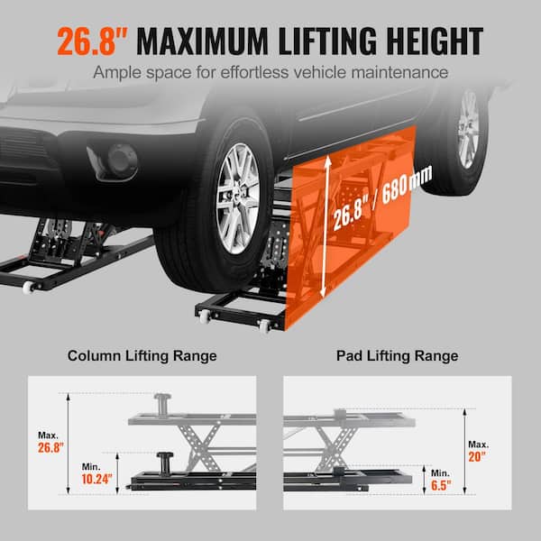 SKYSHALO Car Lift, 7,000 lbs. Capacity Portable Car Lift