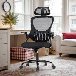 Black Office Chair High Back Ergonomic Mesh Desk Chair with Padding Armrest and Adjustable Headrest