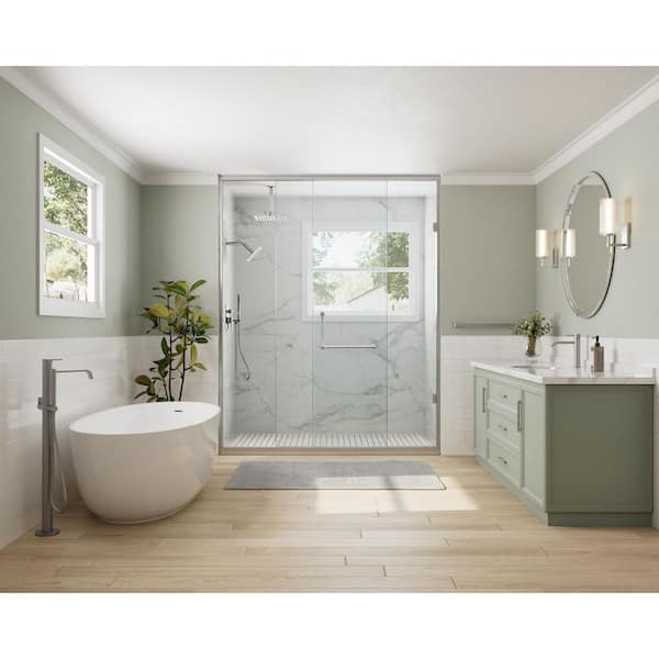 Classic Rain Single Handle 3-Spray Tub and Shower Faucet 2.5 GPM with Basin Faucet in Chrome Valve Included