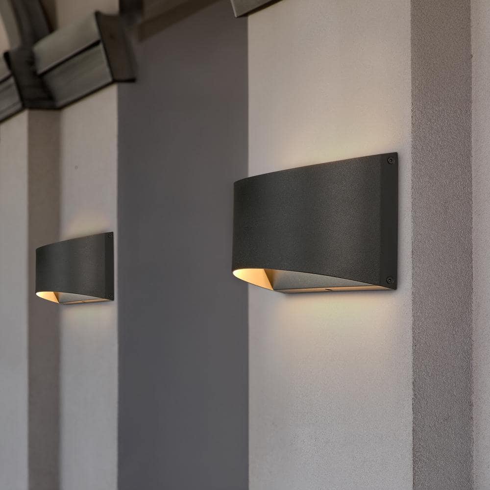 Matte Black Modern Dimmable LED Up/Down Outdoor Wall Sconce