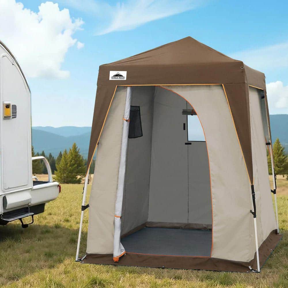 EAGLE PEAK 6 ft. W x 6 ft. D Pop Up Privacy Tent with Ground Mat