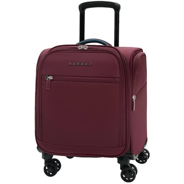 VERAGE 14 in. Navy Spinner Carry On Underseat Luggage with USB Port,  Softside Small Suitcase, Plus GM17016-10DW-14-Grape Red - The Home Depot