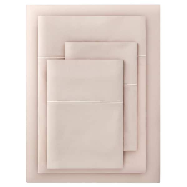 Home Decorators Collection 600 Thread Count Supima Cotton Sateen Ballet Beige 4-Piece Full Sheet Set