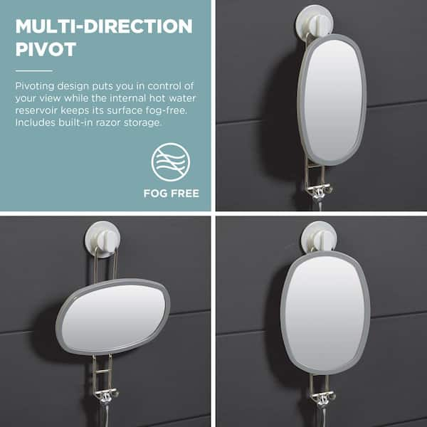 Fogless Swivel Shower Mirror with Magnification & Suction Cup