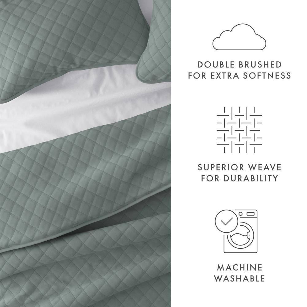 Eucalyptus King Reversible Microfiber Quilt Set with Shams