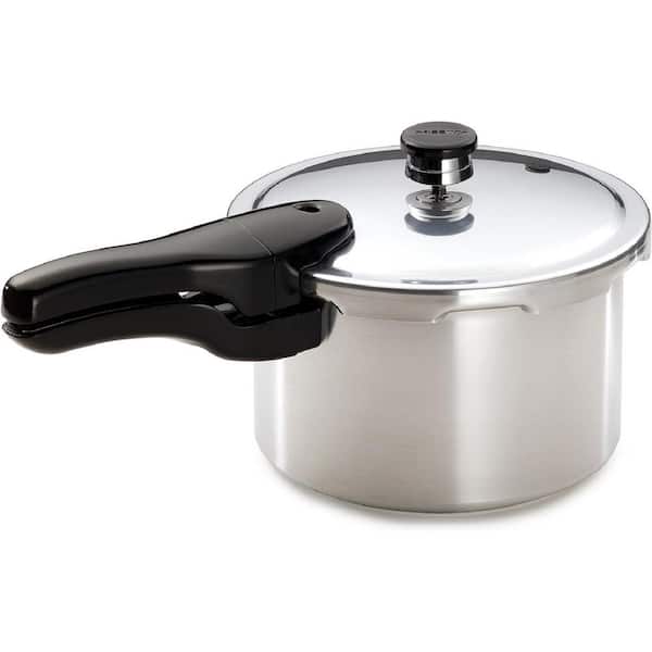 4 qt. Aluminum Gas Electric Stovetop Pressure Cooker with Rack