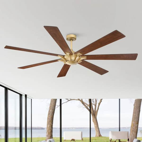 Parrot Uncle 72 in. Gold Reversible 7-Blade Ceiling Fan with Remote Control