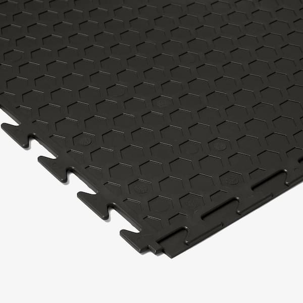 Nitro Diamond Fle x PVC Garage Floor Tiles, Black, 20.5 in. x 20.5 in., 177 in. Thick, 8-Pack, 23.35 sq. ft.