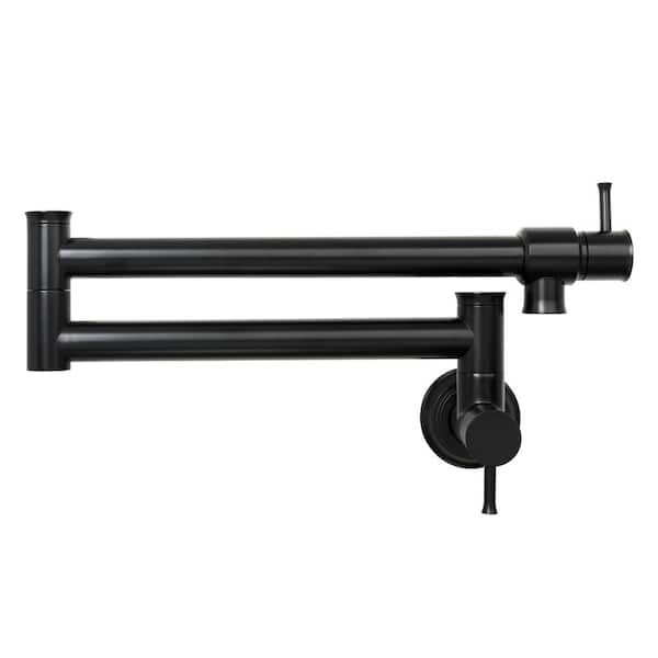 Wall Mount Pot Filler Faucet in Matte Black