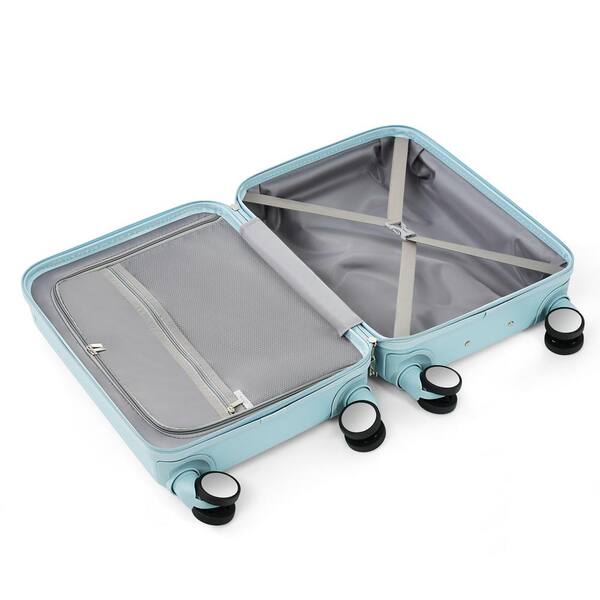 Aoibox 20 in. 24 in. 28 in. 3-Piece Blue Hardside Spinner Luggage