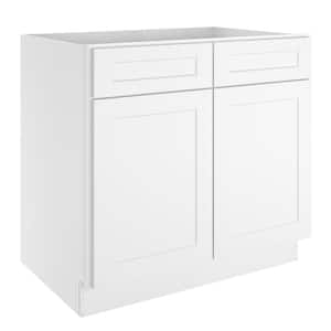 White Ready to Assemble Plywood Base Kitchen Cabinet 36 in. W x 24 in. D x 34.5 in. H