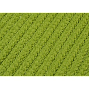 Solid Bright Green 4 ft. x 4 ft. Braided Indoor/Outdoor Patio Area Rug