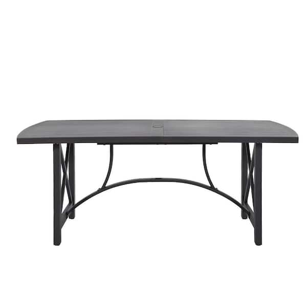 Boosicavelly Black Metal Outdoor Dining Table