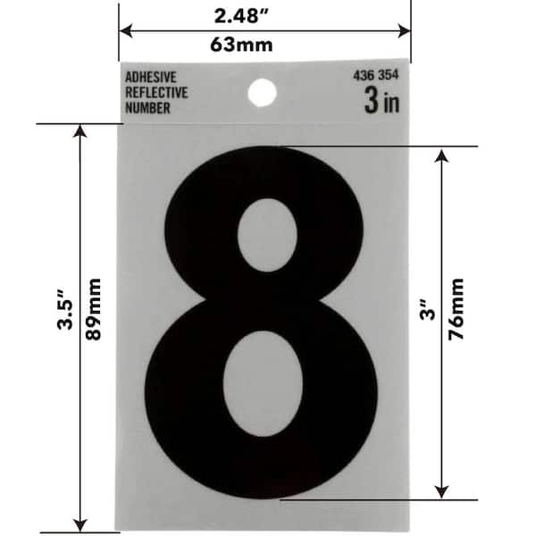 40 Pieces, 6 - Vinyl Number Stickers, Waterproof Large Stick On Numbers -  White Numbers