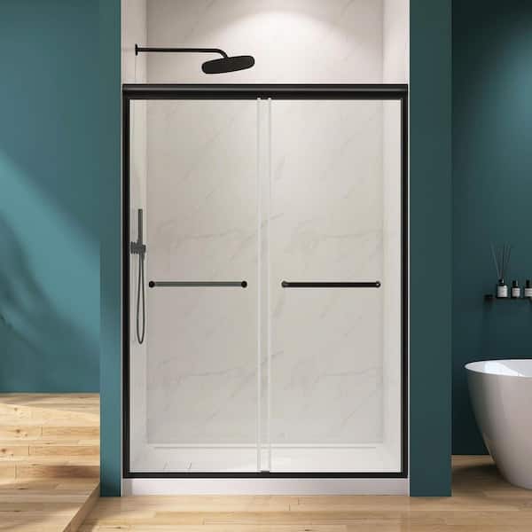 Zeafive Nie 56 to 60 in. W x 76 in. H Double Sliding Frameless