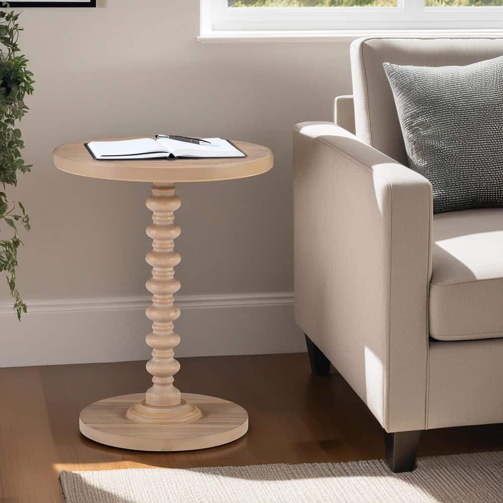 Spencer 17 in. Navy Blue Round Wood End Table - thumbnail 5
