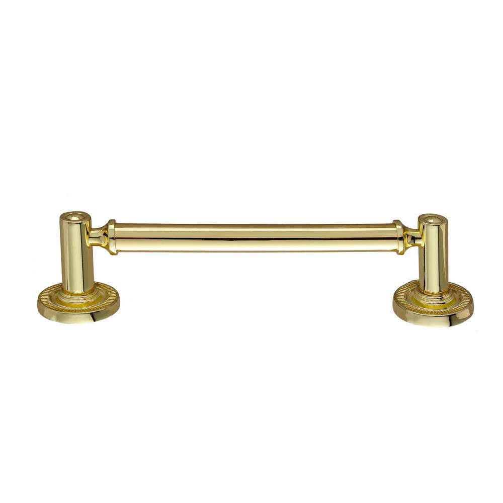 Minted Polished Gold Traditional Cylindrical Bar Pull with Mounting Hardware